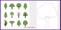 آموزش نقاشی درختان برای پیش دبستان 3 Types of trees in childrens painting2
